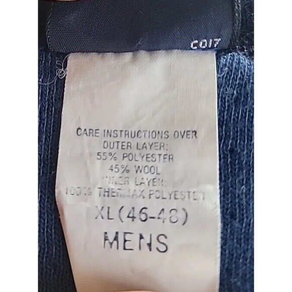 Lands End Mens XL Sweater Pullover Crew Neck Wool Blend Knit Dark Blue USA VTG - Picture 4 of 12